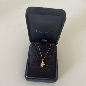 Tiffany (Paloma Picasso) gold diamond olive leaf necklace